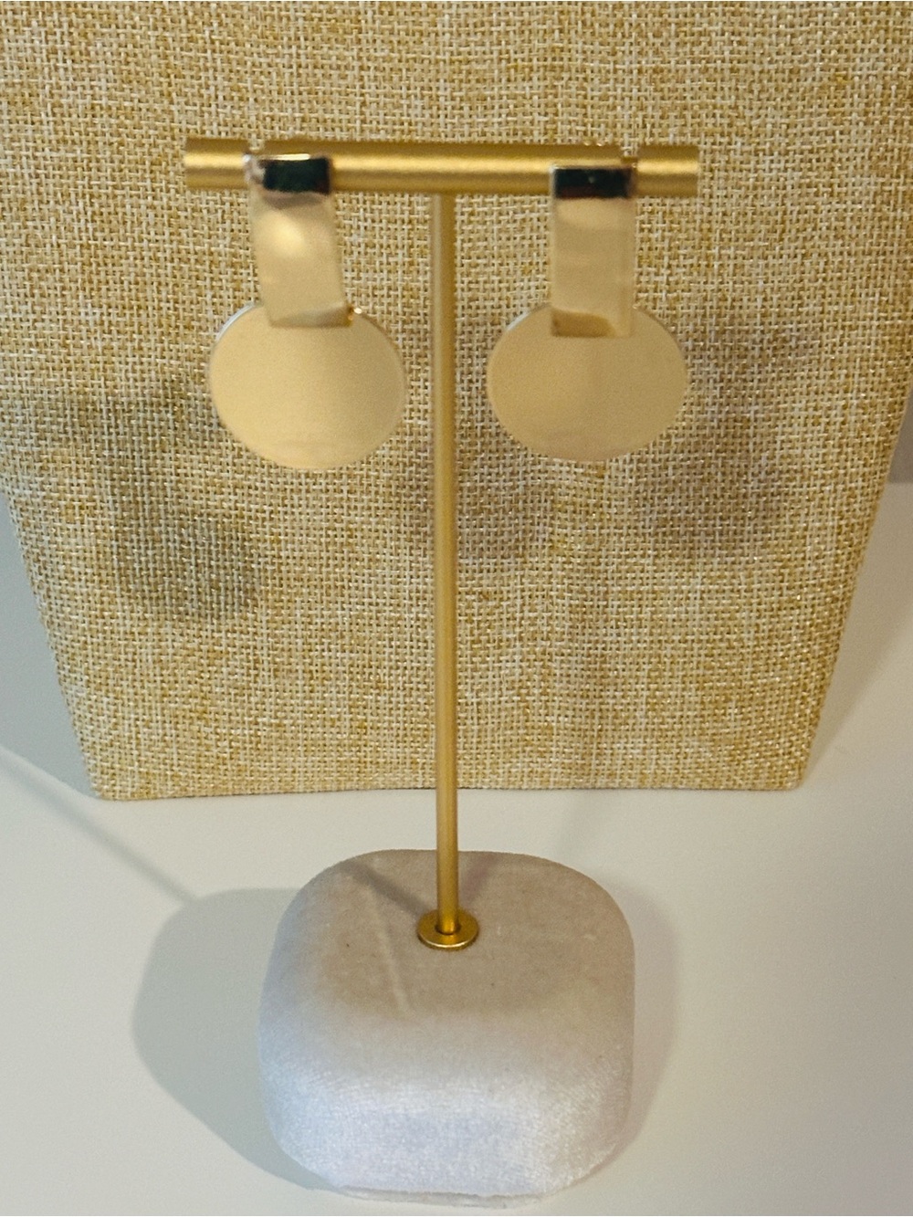 Fashion Jewelry Gold Disc Drop Earrings - Gold